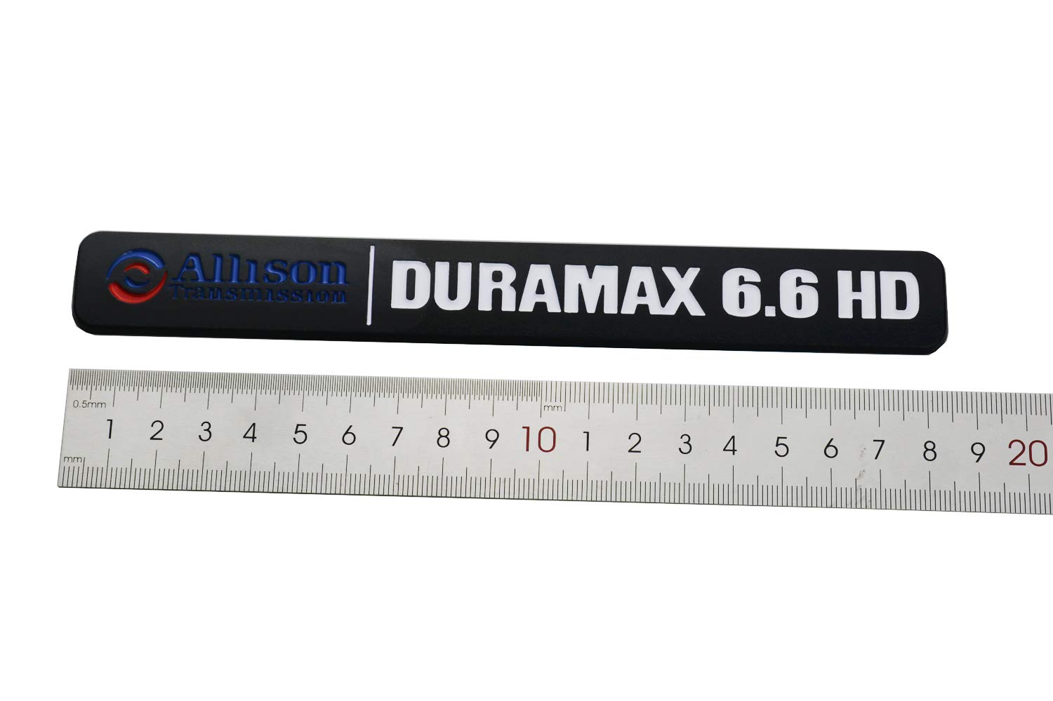 Aimoll Allison Transmission Duramax 6.6 Hd Hood Emblem Pair Set For Gm Silverado 2500Hd (Black/White)