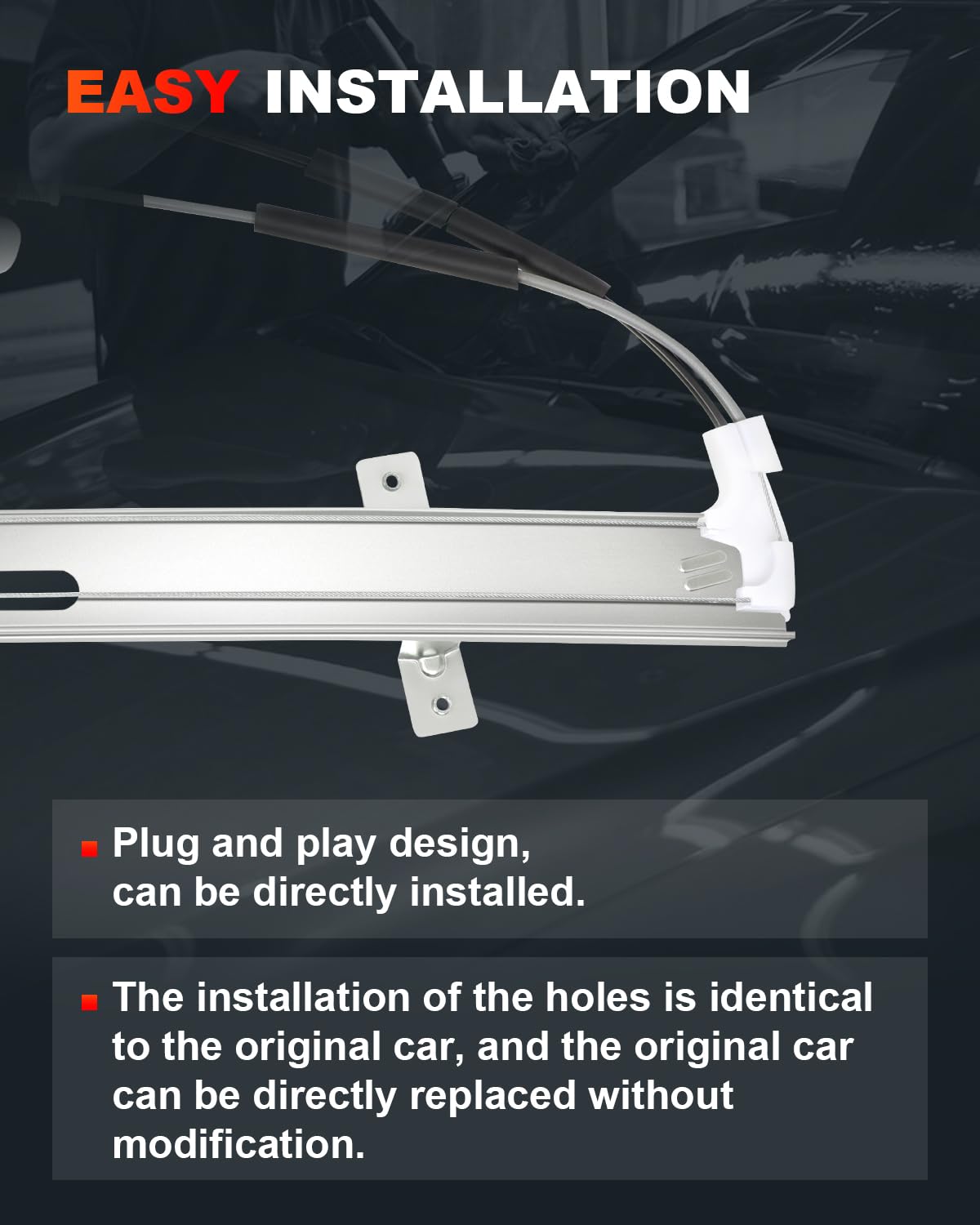 Power Window Regulator with Motor Assembly Front Left Drivers Side Replacement Replacement fit for 1997-2005 for Buick Century 1