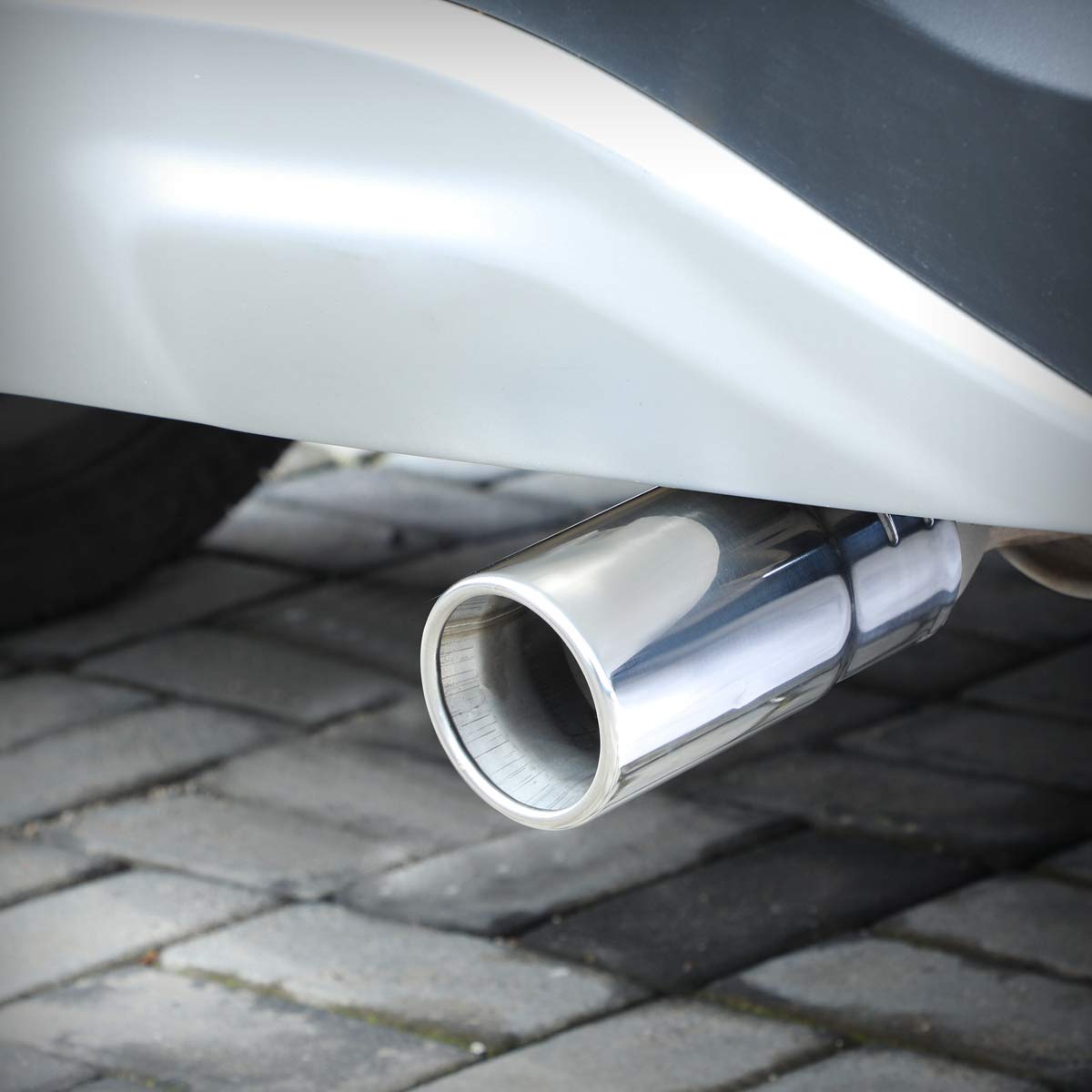 Tritrust Exhaust Tip, 1.75-2.5 Inch Inlet Adjustable, Fit 1.75''/2''/2.25''/2.5'' Outer Diameter Tailpipe, 3'' Outlet 6'' Long M