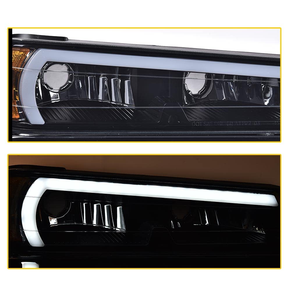Cheda Headlights Assembly Bumper Lights Compatible With 2004 2005 2006 2007 2008 2009 2010 2011 2012 Gmc Canyon/Chevy Colorado(T