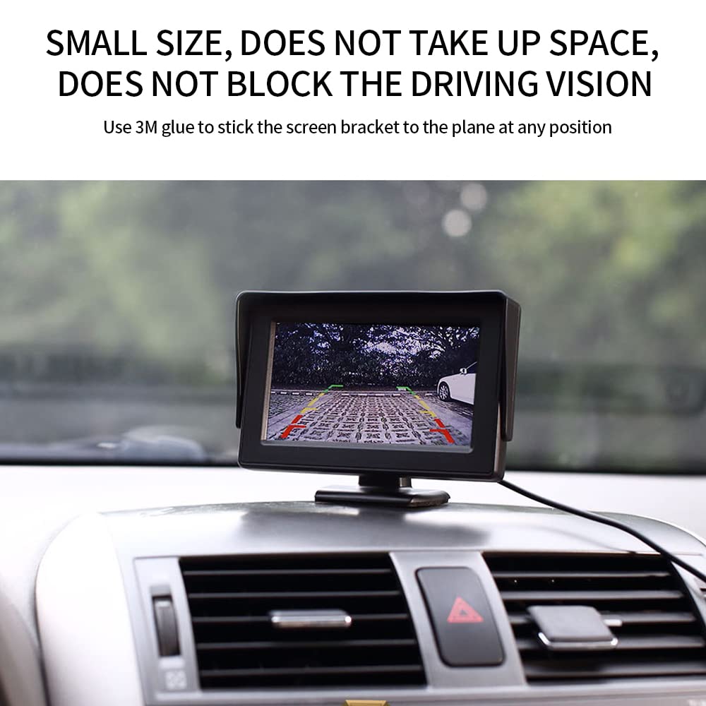 B-Qtech 4.3 Inch Color Tft Lcd Display Screen Backup Camera Monitor Only Rear View Reverse Monitor Display For Car Suv Van Truck