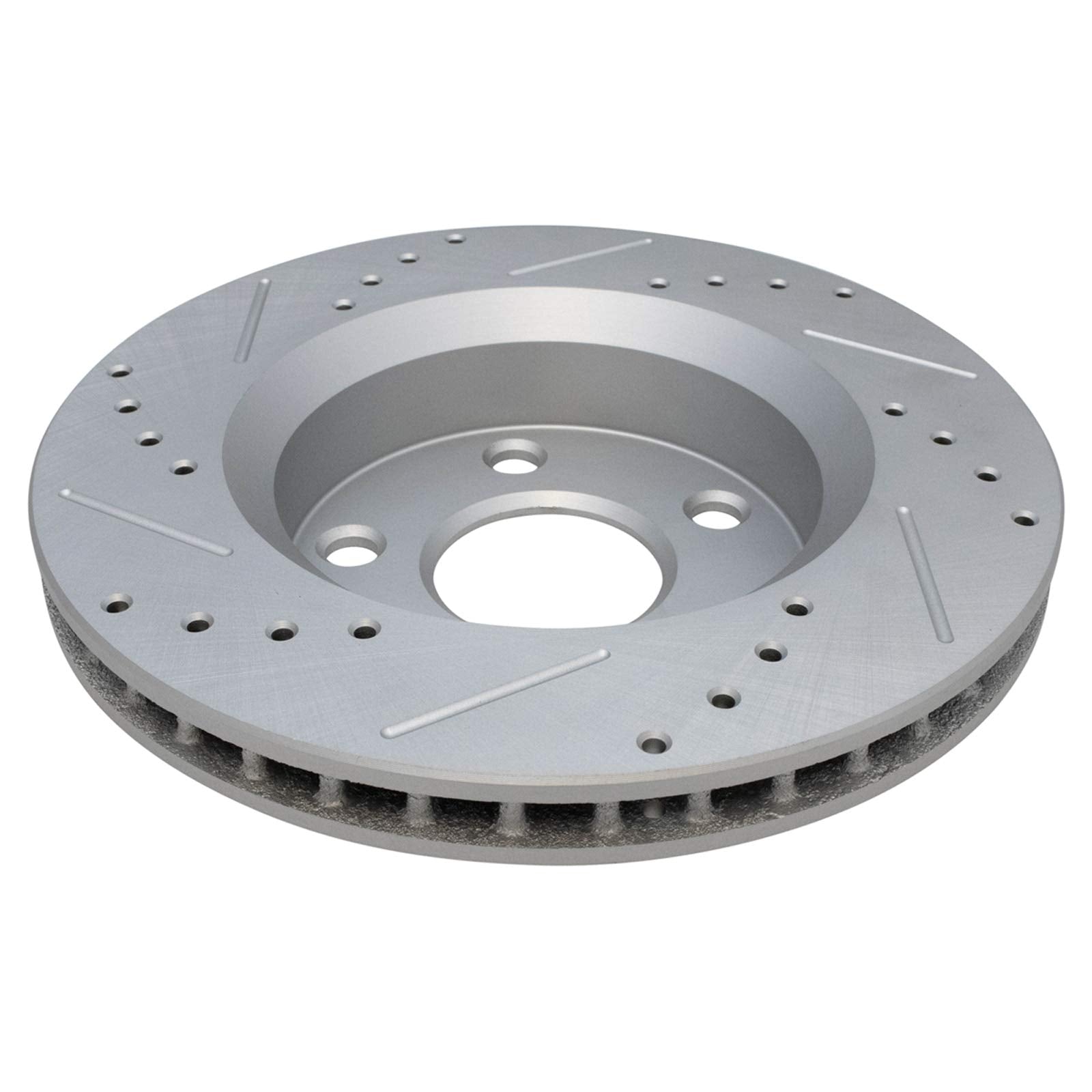 Trq Front Performance Brake Rotors Set Premium G-Coated Cross Drilled & Slotted Compatible With 2007-2017 Jeep Wrangler 2018 Wra