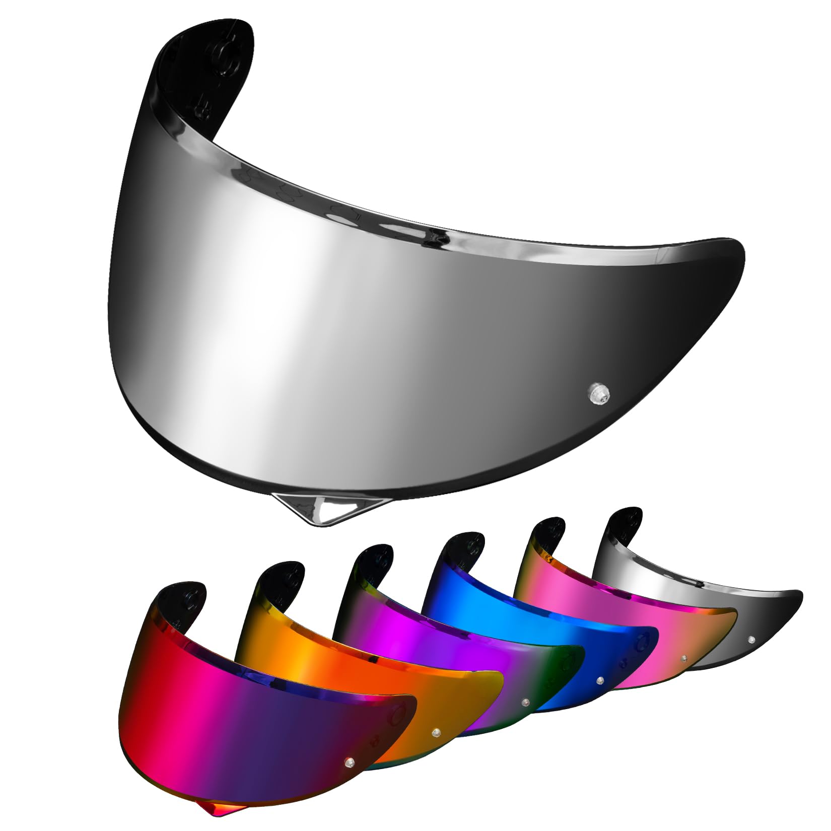 PSLER HJ-34P Visor - HJ-34P Visor Tinted C10 Helmet Visor Pinlock-Ready Face Shield for HJ-34P C10,Deep Silver-Mirrored