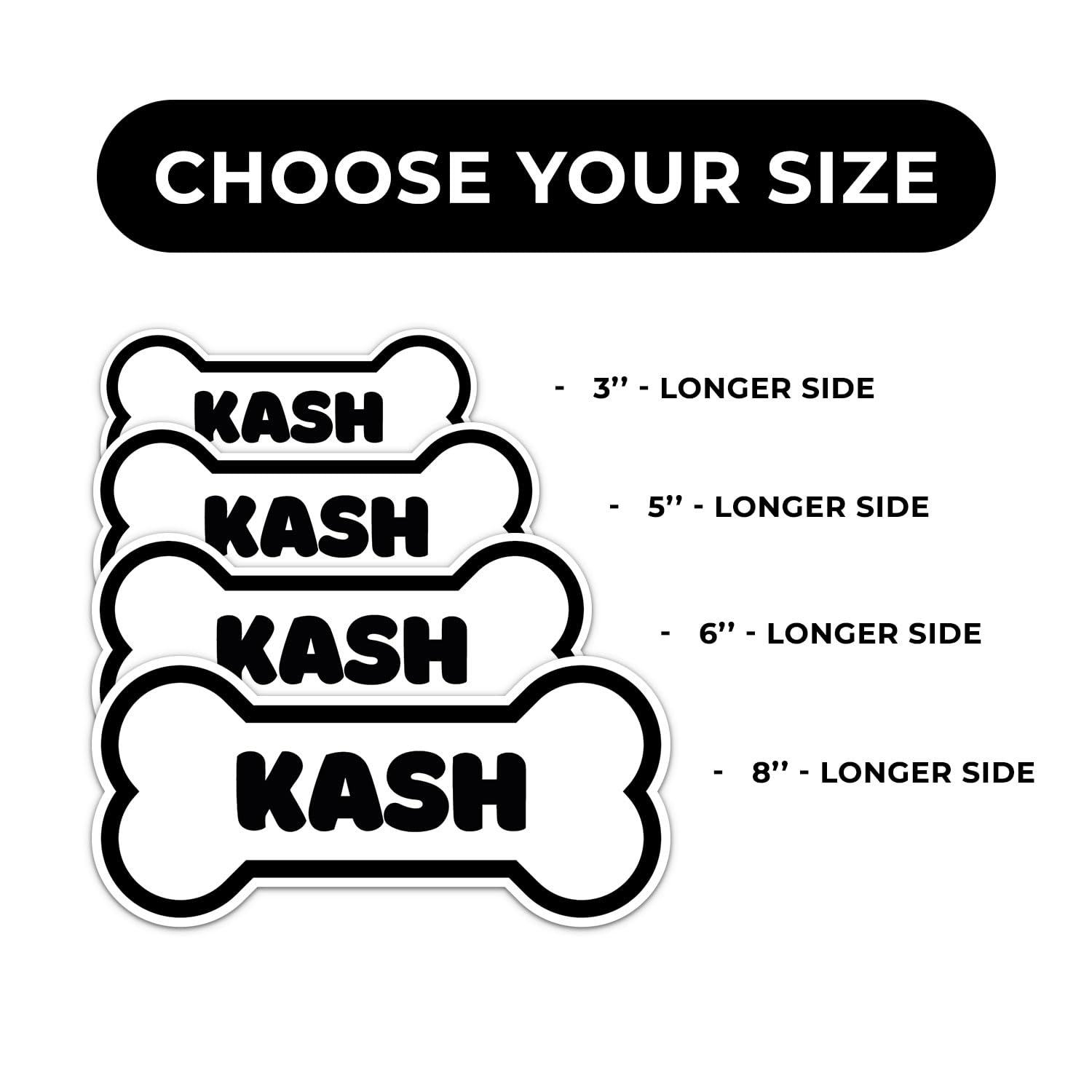 Kash Dog Name Sticker - Waterproof Vinyl Decal For Car Bumper, Laptop, Water Bottle, Wall, And Window, Size - 8'' Longer Side