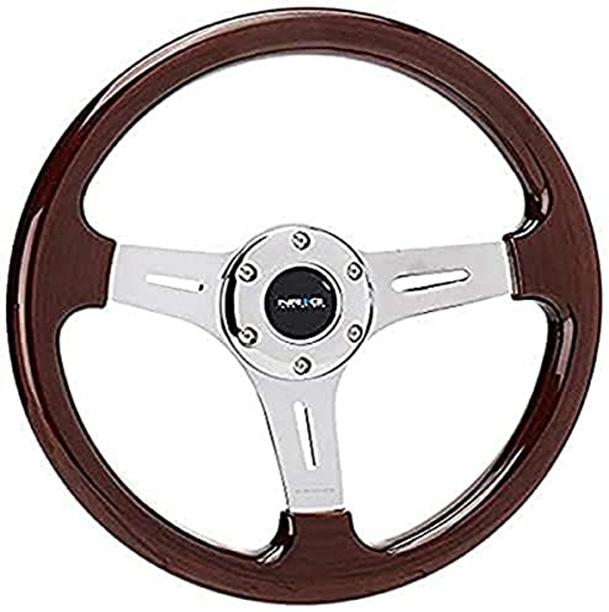 NRG Innovations ST-015-1CH Classic Wood Grain Wheel (330mm, 3 spoke center in chrome), Chrome