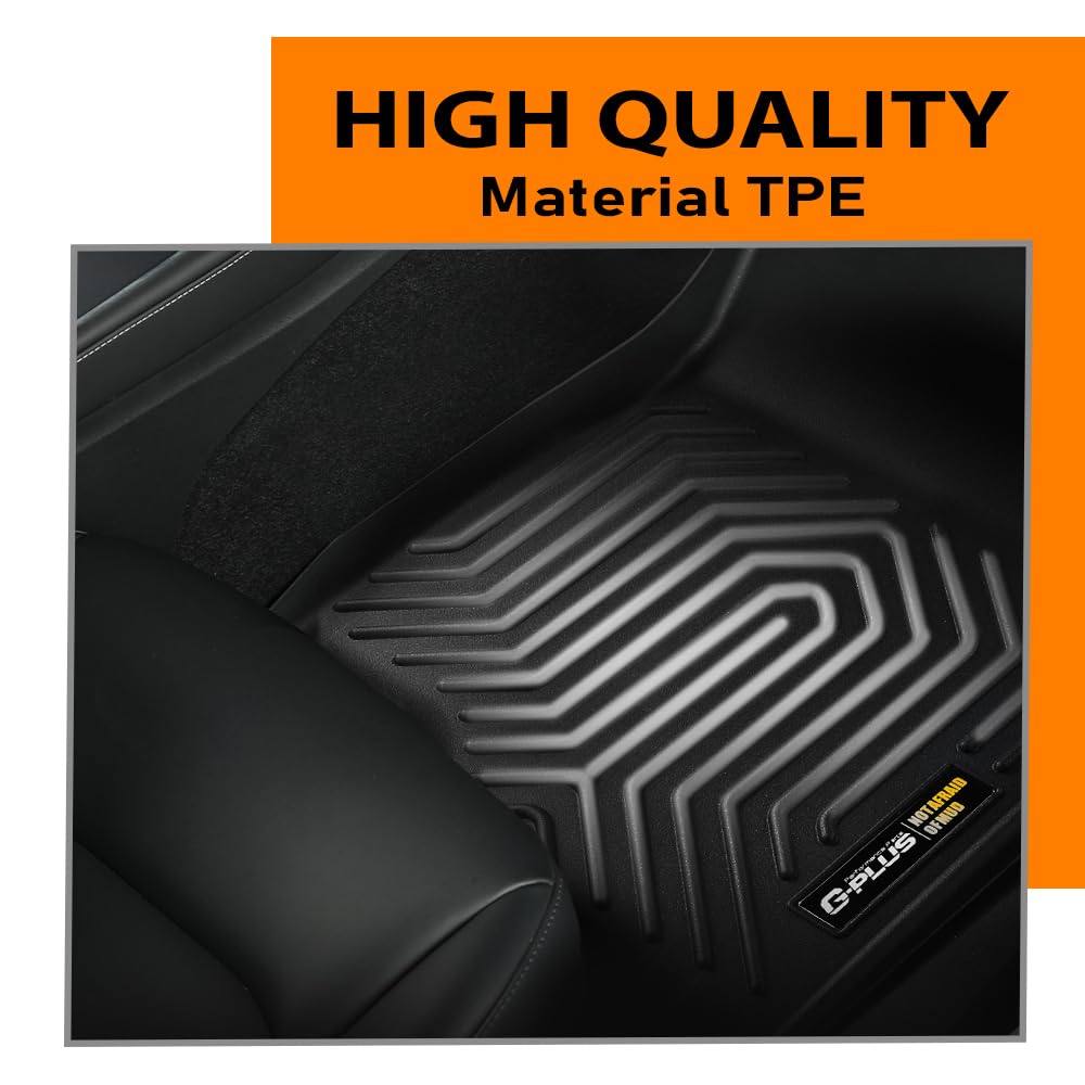 G-PLUS Floor Mats Compatible with Honda CR-V 2017-2022, Compatible with Honda CR-V Hybrid 2017-2022 TPE Floor Liners 3 Piece Bla
