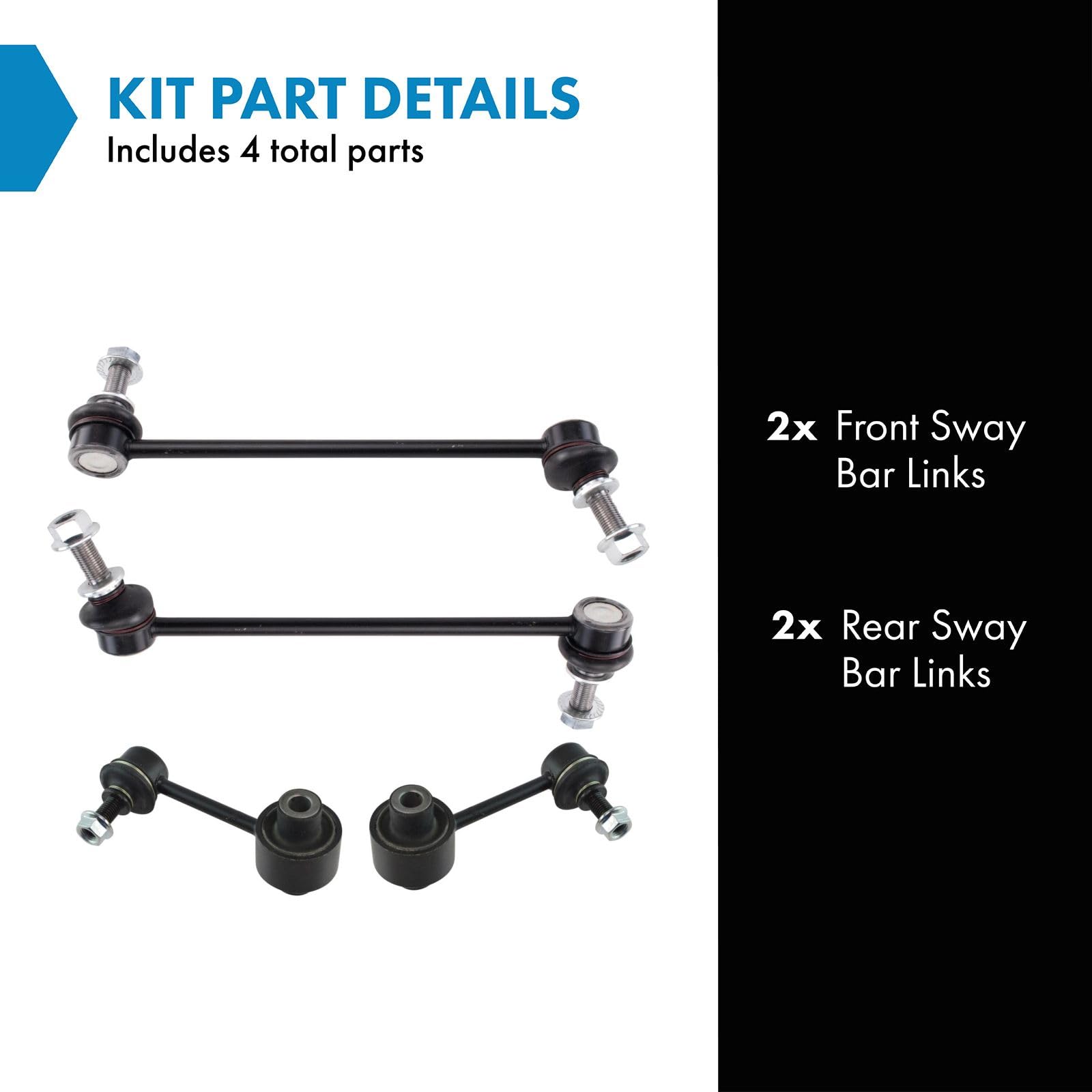Trq Sway Bar Stabilizer Link Set Front & Rear Compatible With 2013-2016 Scion Fr-S 2013-2019 Subaru Brz 2017-2019 Toyota 86