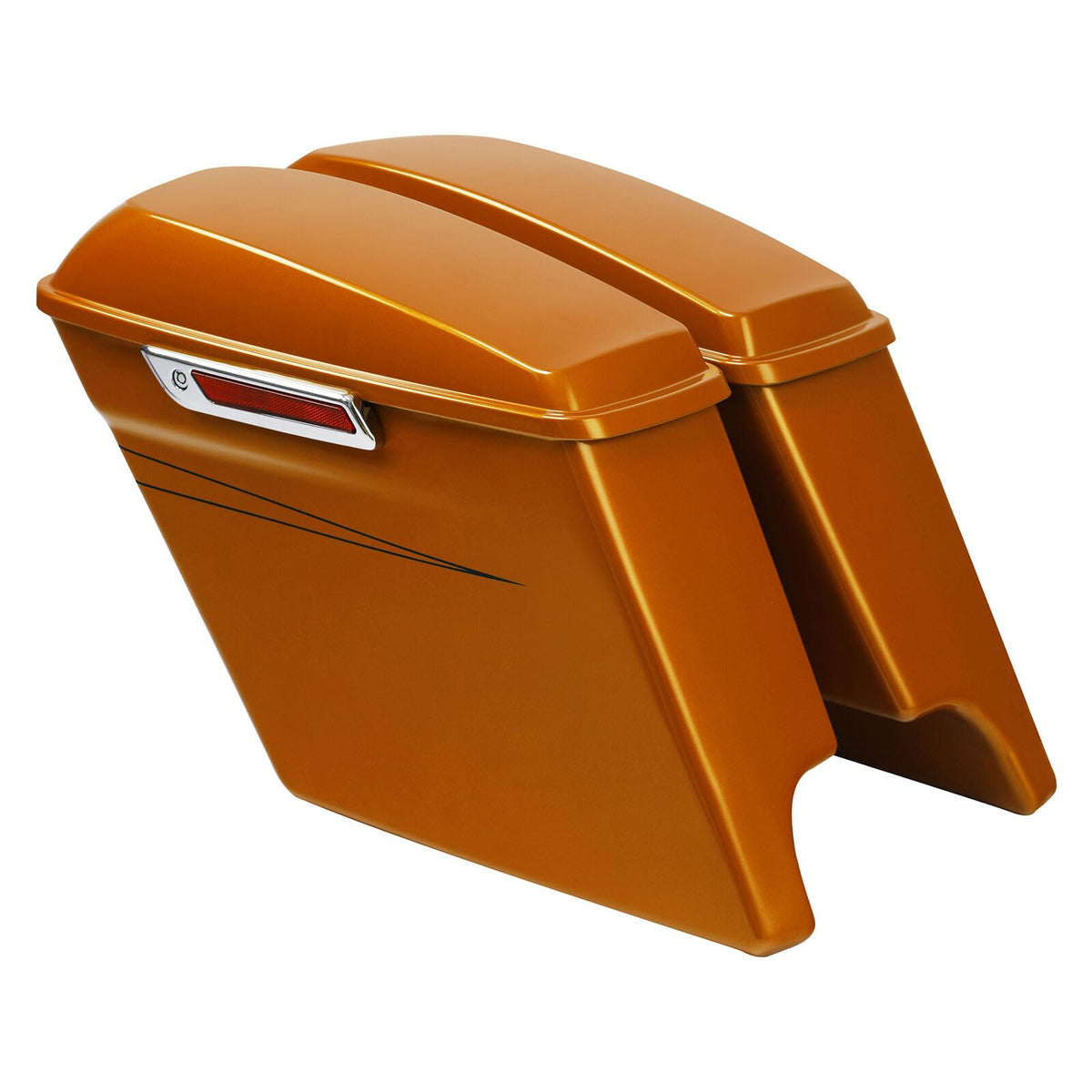 Tcmt 5'' Stretched Saddlebags Fit For Harley Touring Flt Flht 14-24 Amber Whiskey