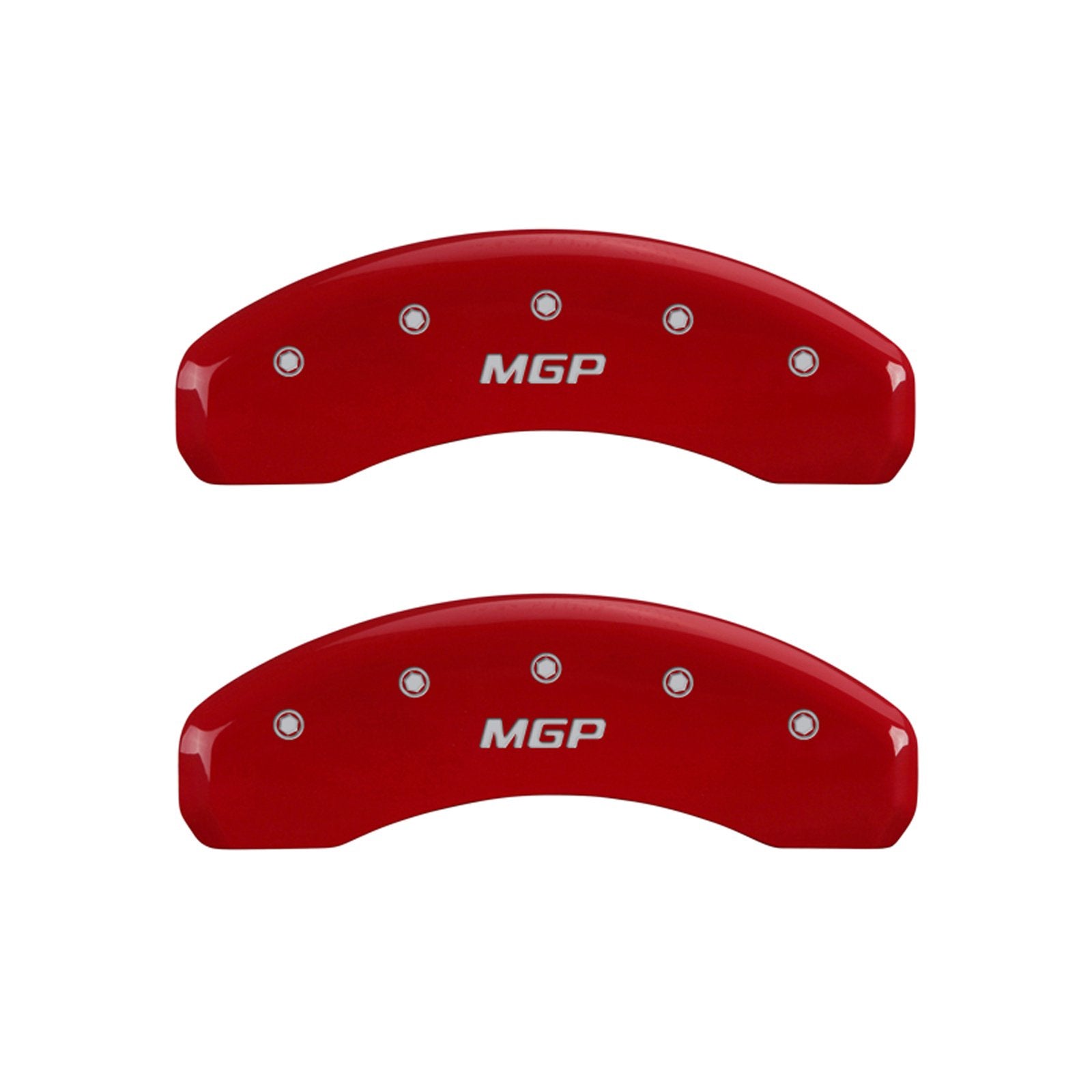 Mgp Caliper Covers 23219Smgprd Red Powder Coat Finish 'Mgp' Engraved Caliper Cover With Silver Characters, (Set Of 4)
