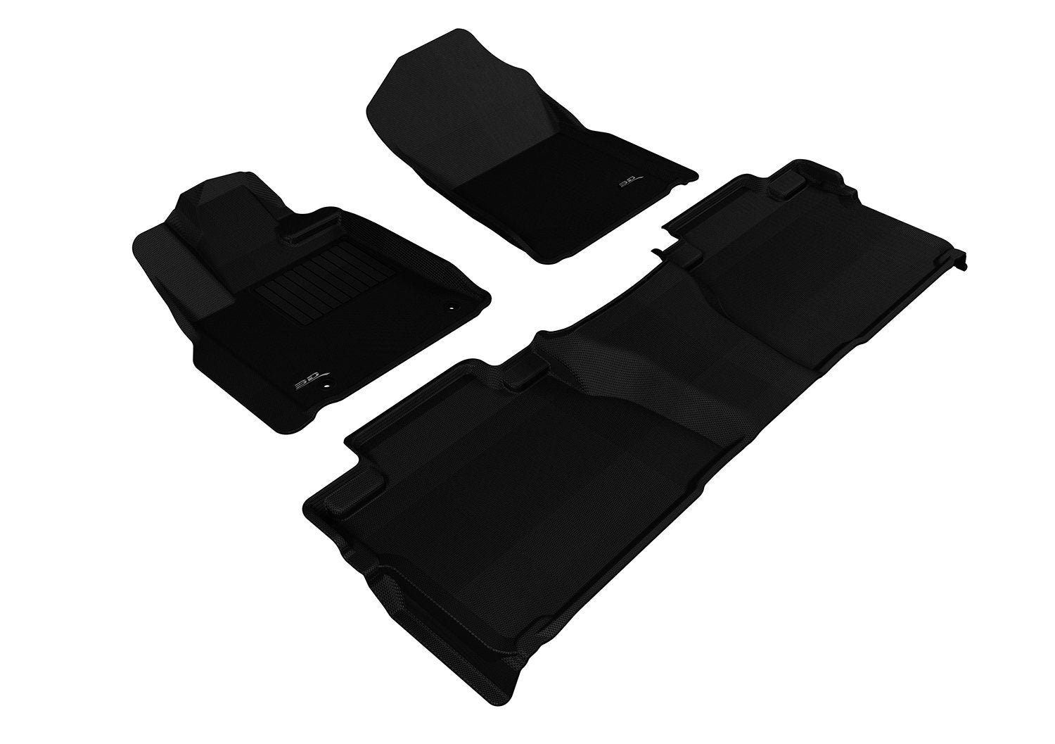 3D Maxpider Custom Fit Kagu Floor Mat (Black) Compatible With Toyota Tundra Double Cab 2014-2021 - Full Set