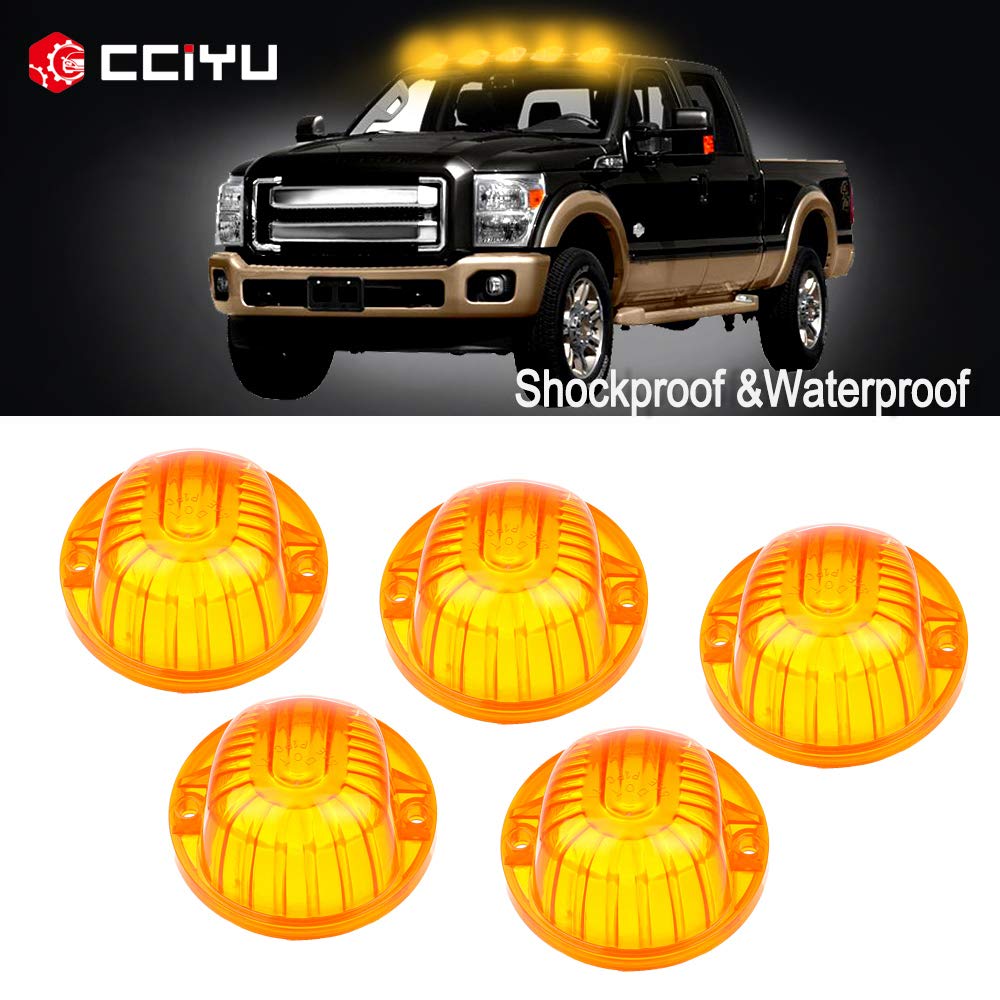 Cciyu 5 Amber Round-Shape Cab Marker Light 9069A Lens For Chevrolet Truck Pickup 1973-1991 For Chevrolet K30 Pickup K20 Suburban K10 Suburban C10 Pickup Blazer K5 Blazer C70 C60 C50 Etc