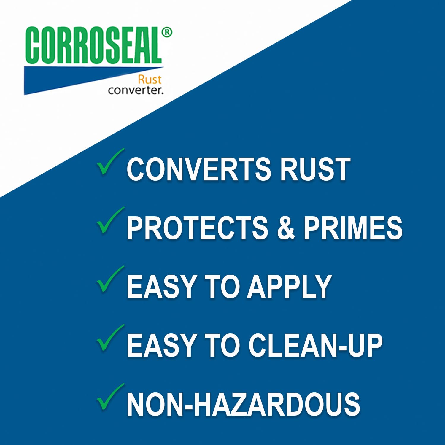 Corroseal Water-Based Rust Converter & Metal Primer, Rust Repair Converts And Preps Surface All-In-One, 1 Gallon (4-Pack)