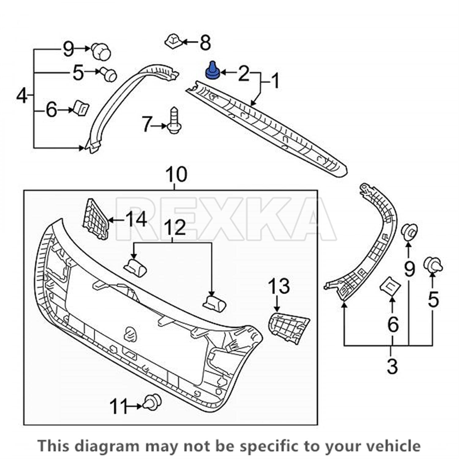 Rexka 20Pcs 8Mm Hole Door Trim Panel Retainer Clip Fastener Compatible With Hyundai Kia 82315-38000