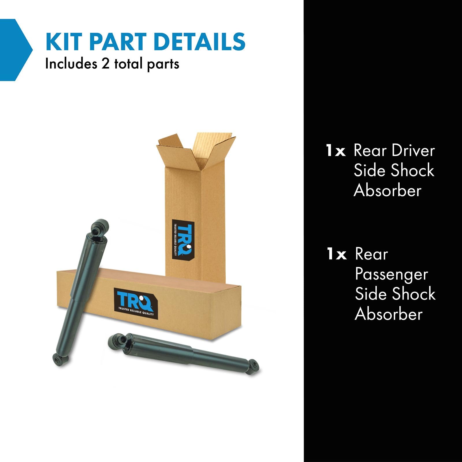 Trq Rear Shock Absorber Set Compatible With 2007-2008 Hyundai Entourage 2006-2014 Kia Sedona
