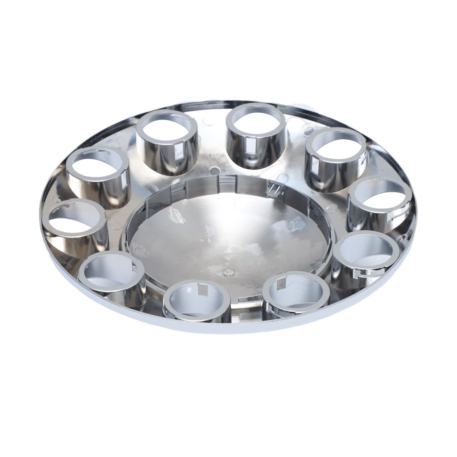 JIARU ABS Plastic Chromed Hubcaps Front and Rear Wheel Axle Cover Set with 33mm Thread-On Lug Nut Covers for Semi Trucks (Dome)