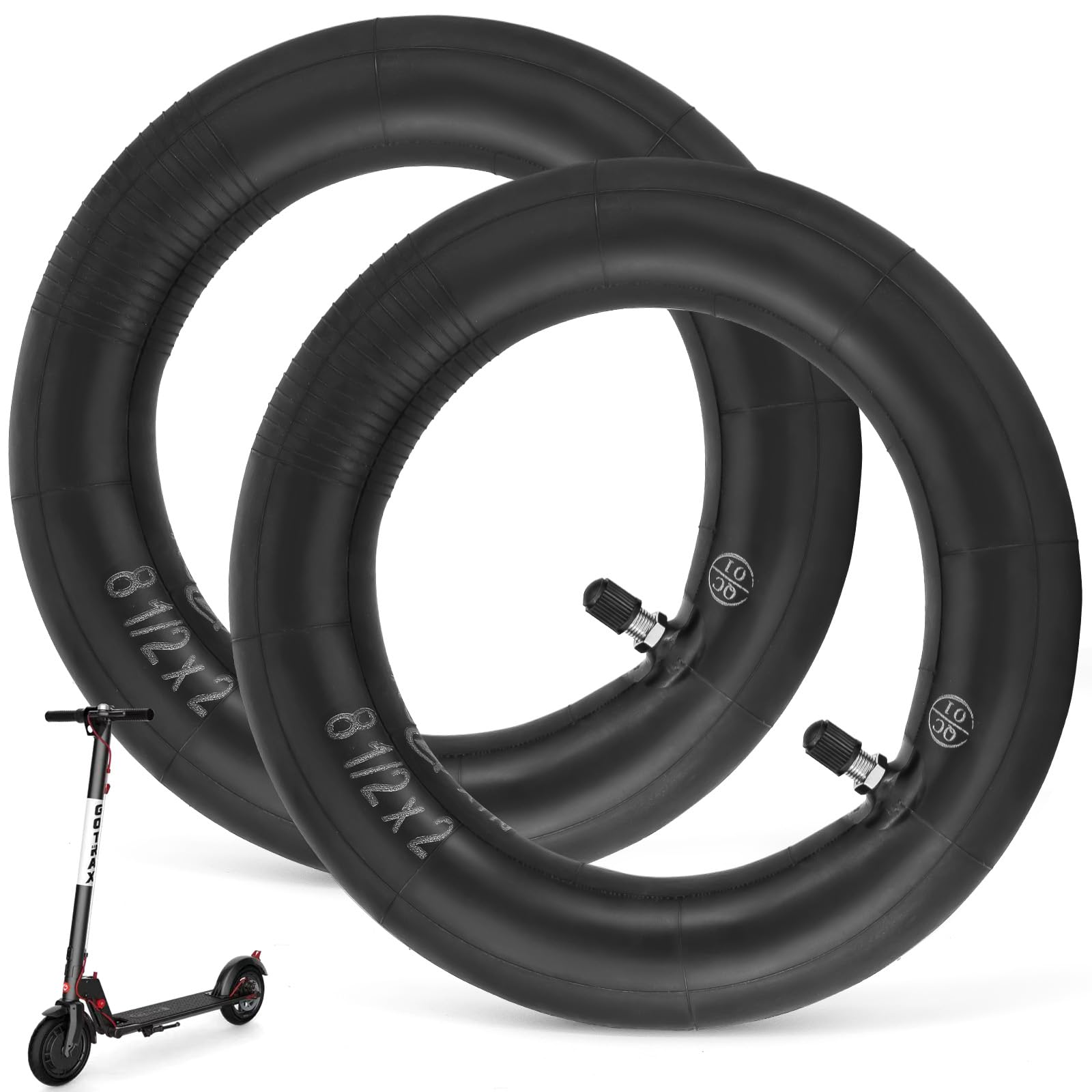 Walshen 8.5 Inner Tubes 8.5X2 Inches Scooter Tube Replacement For Gotrax Gxl V2/Xiaomi M365/Pro 2/1S Electric Scooter,50/75-6.1