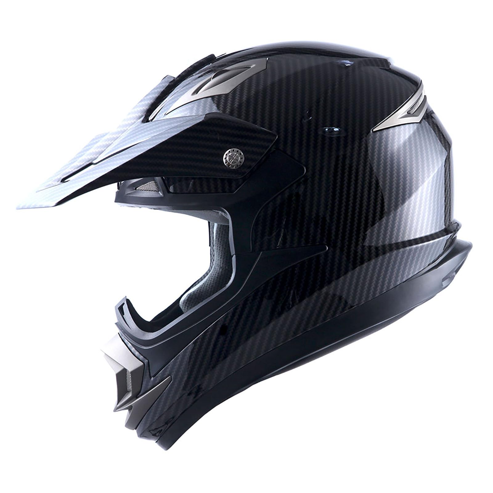 1Storm Adult Motocross Helmet Off Road Mx Bmx Atv Dirt Bike Mechanic Hgxp14B Carbon Fiber Black