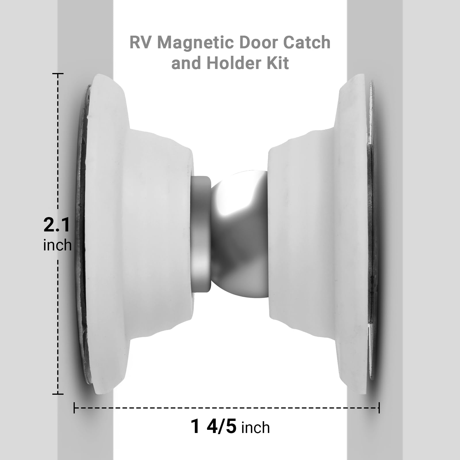 CALPALMY (2 Pairs RV Magnetic Door Catch and Holder Kit - White RV Storage Door Holder Magnetic Baggage Door Catch for RV Camper
