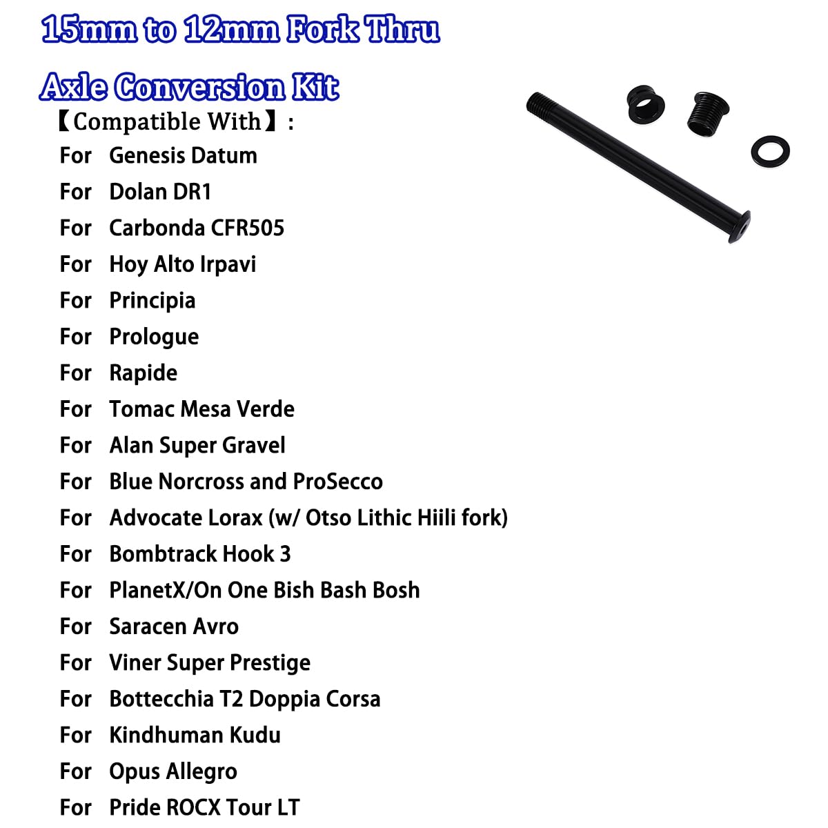 HQPARRTS 15mm to 12mm Fork Thru Axle Conversion Kit