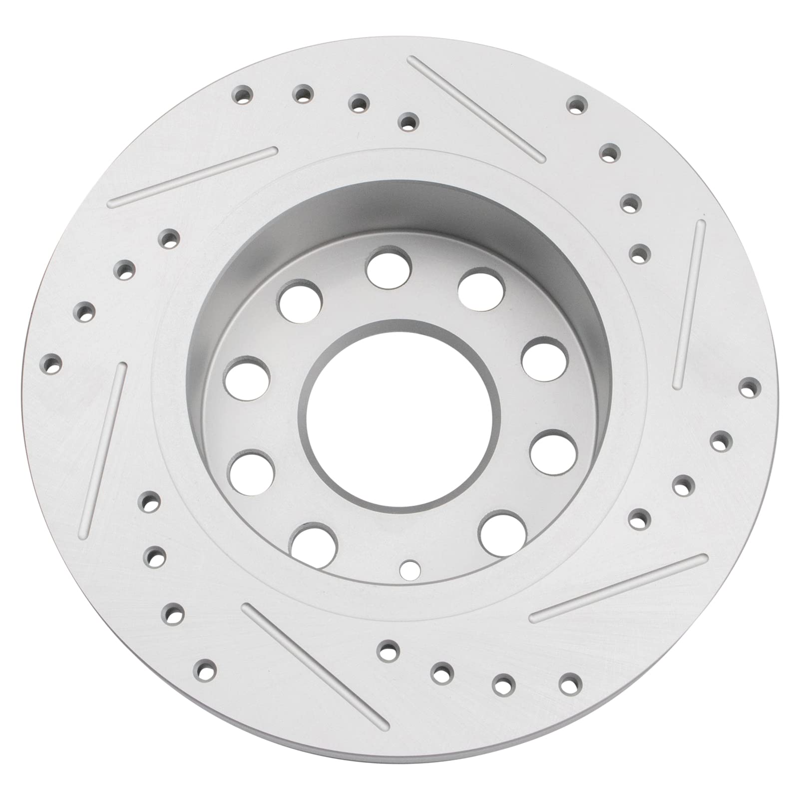 Trq Performance Rear Drilled Slotted Coated Brake Rotor Set For Vw Audi