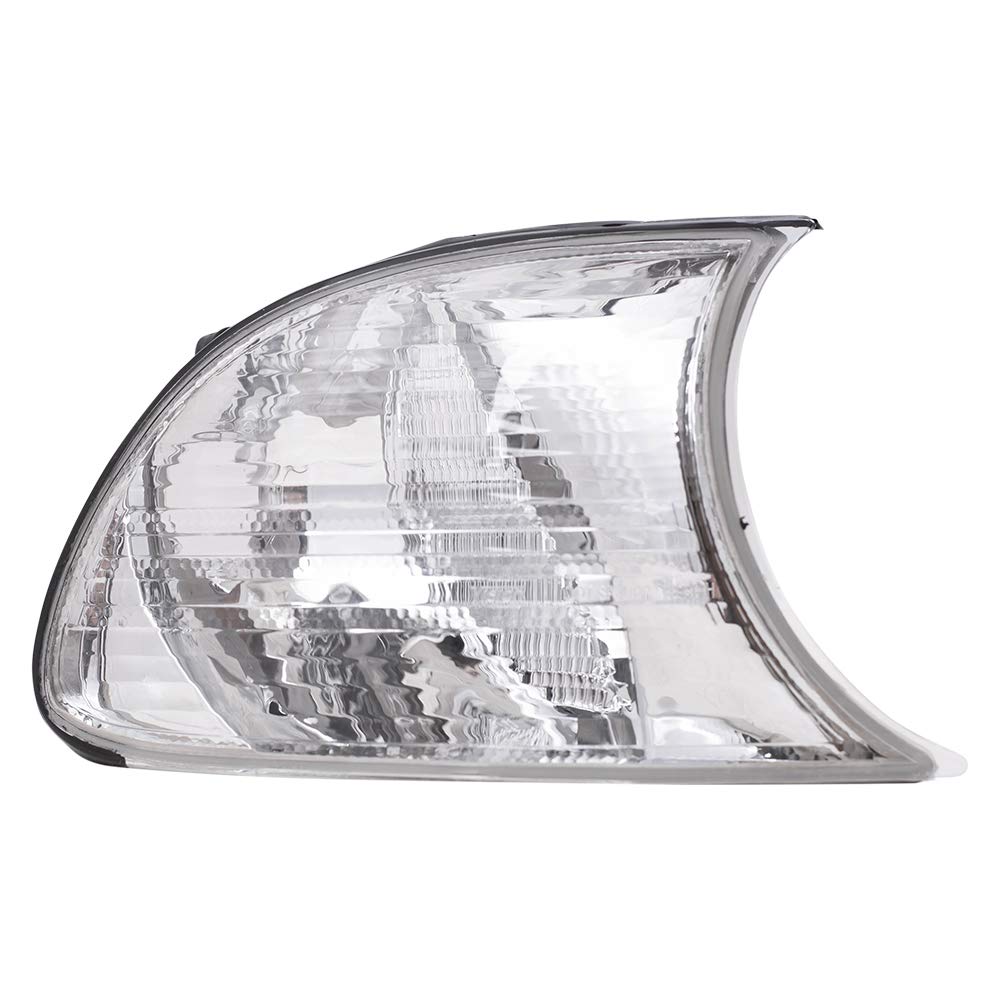 AutoandArt Brock Replacement Driver and Passenger Park Signal Corner Marker Lights Lamps Clear Lens Compatible with 1999-2001 3 Series E46 Coupe & Convertible 63126904307 63126904308