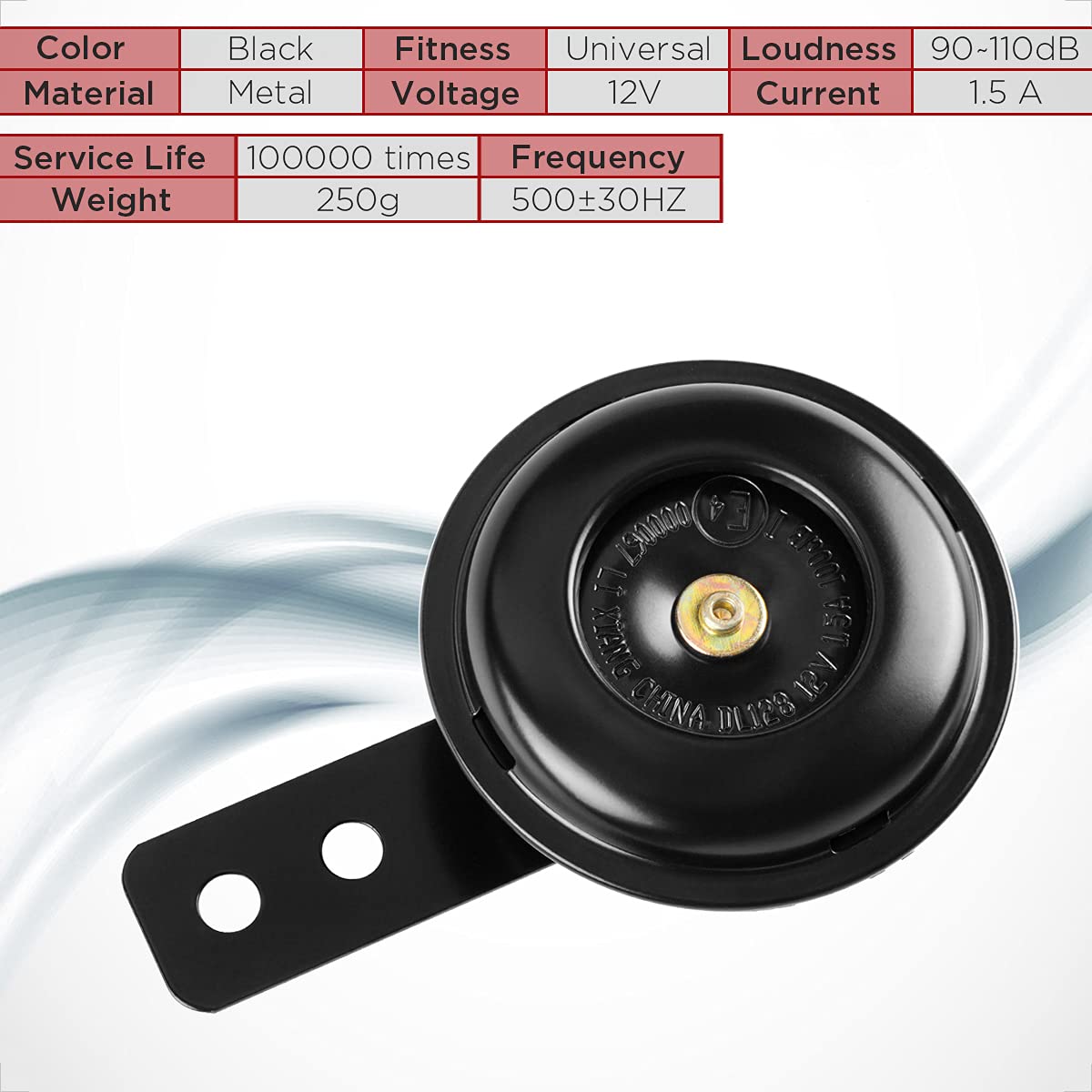 Evermotor Motorcycle Horn Car Speakers Universal Black Mini Air Horn 12V Loud For Safety With E-Mark Fit In Bicycle,Truck,Bike,S