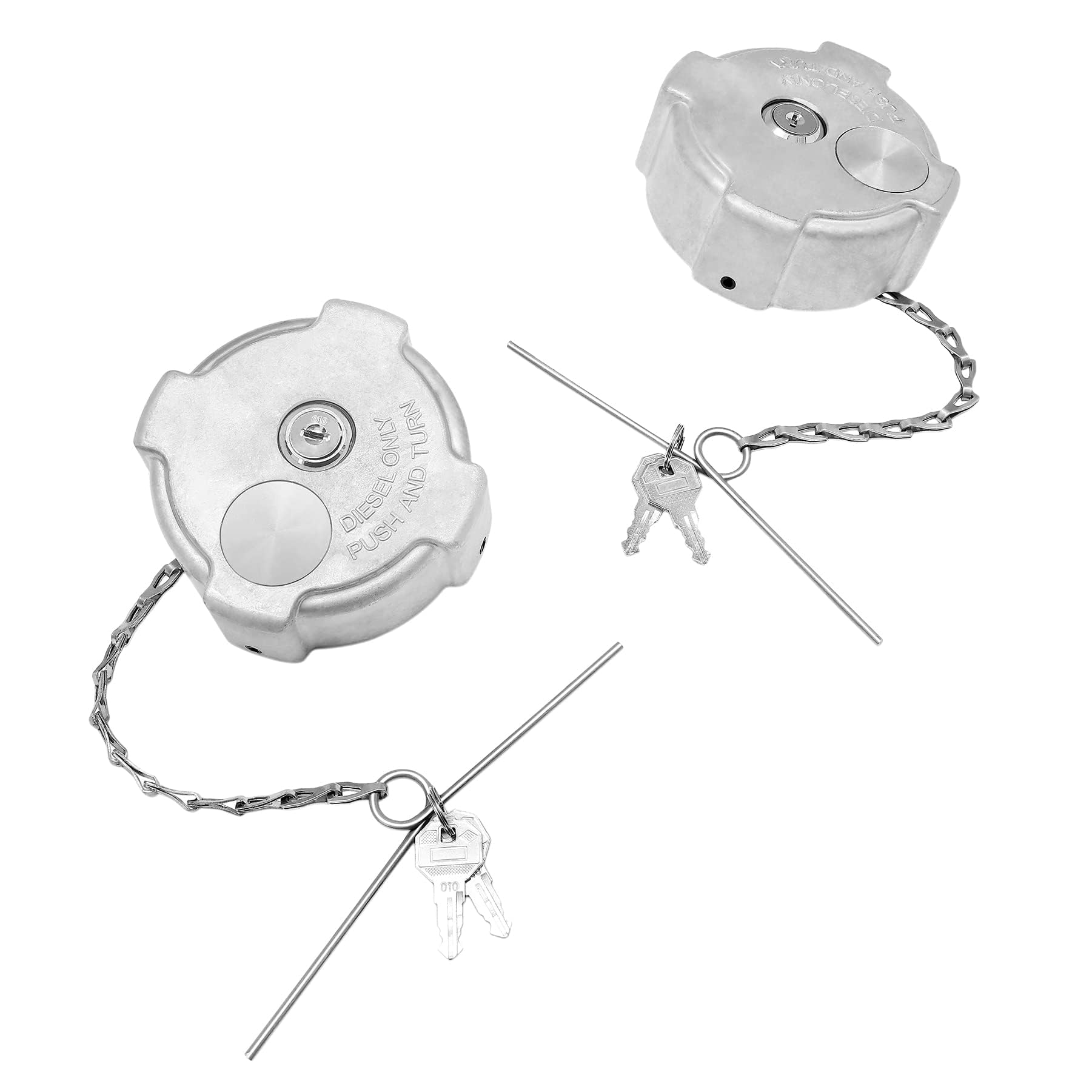 Locking Fuel Cap (2PCS), Compatible with 1996-2018 Freightliner Cascadia Columbia Century Coronado 1/4 Turn Lock Gas Cap, 3In Al