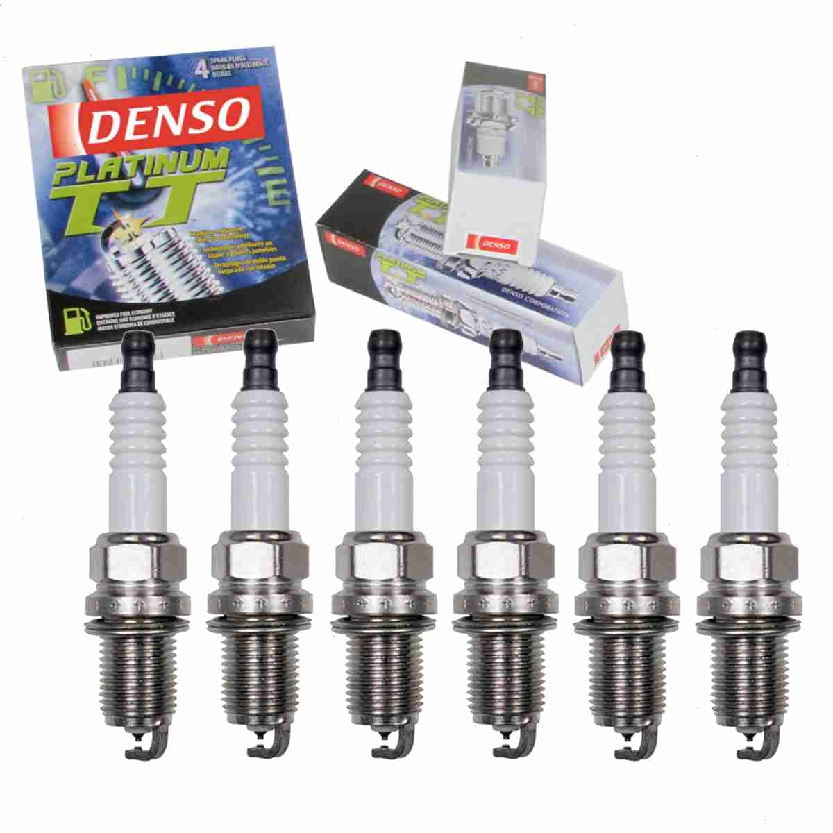 6 pc DENSO Platinum TT Spark Plugs compatible with Audi Q5 3.2L V6 2009-2012