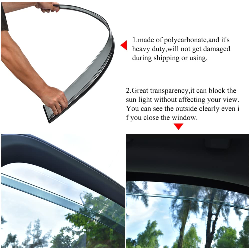 Vesul Tape On Rain Guards Compatible With Honda Accord 2023 2024 2025 Lx Ex-L Sport Touring Vent Visor Window Deflector Shield C