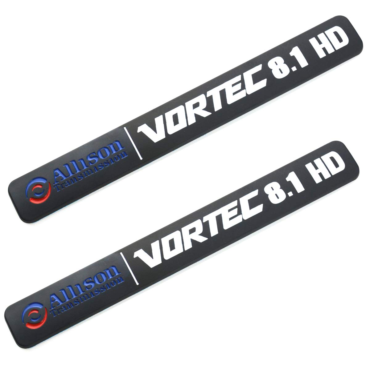 2 Pack Allison Transmission 8.1 Hd 8.1L Vortec Emblem Sticke Decals Badges Replacement For 2500Hd 3500Hd Gmc Silverado Sierra Truck (Black/White)