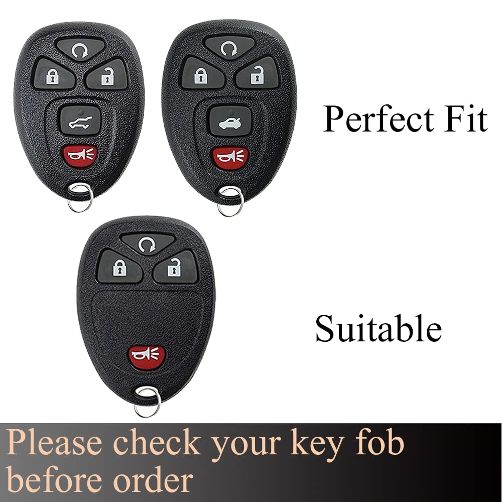 Wsauto Key Fob Cover With Metal Keychain Compatible With Chevy Suburban Tahoe Traverse Buick Enclave Cadillac Escalade Gmc Acadia Yukon Accessories Soft Tpu Protection Case Shell White