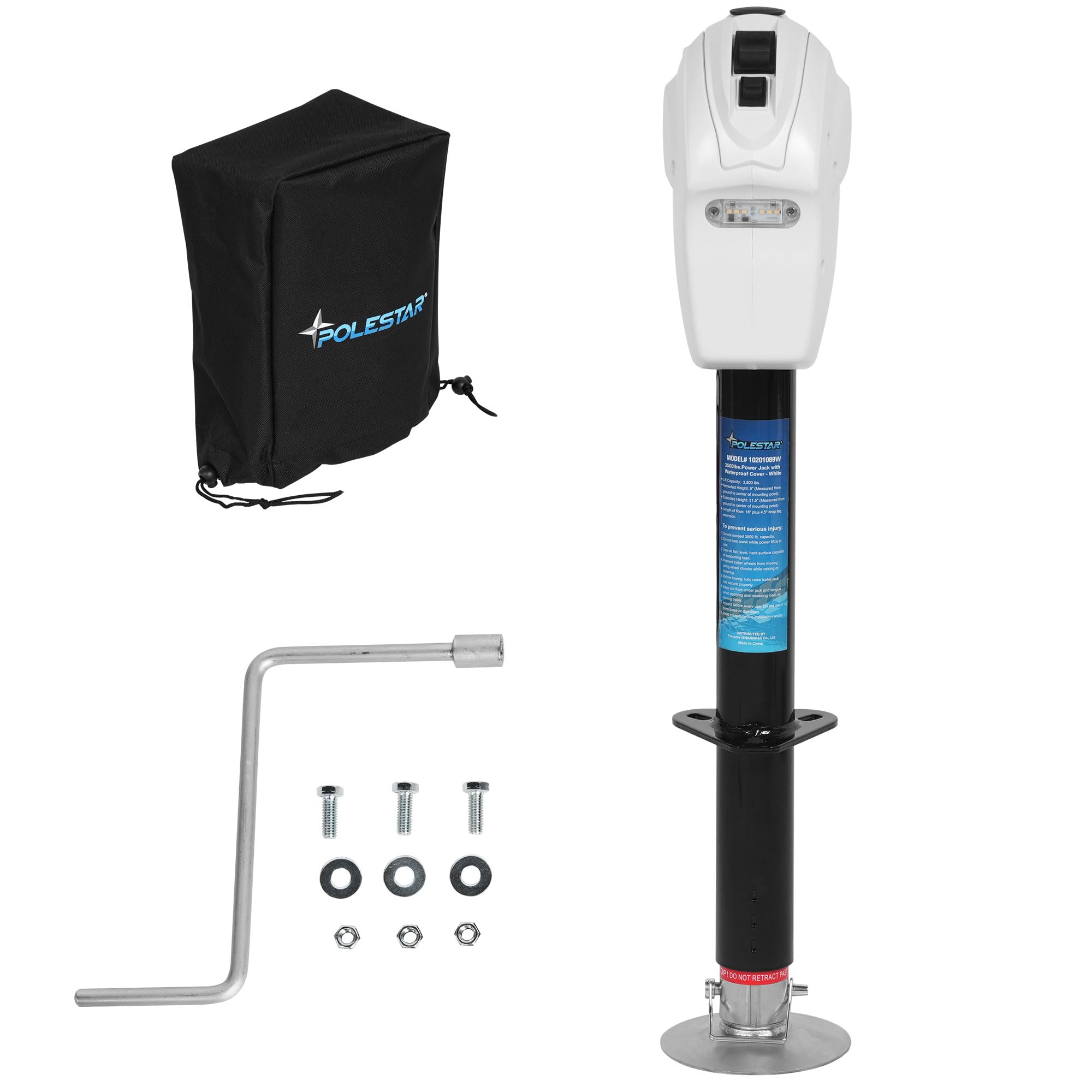 Polestar Power Tongue Jack, Electric Trailer Jack 3,500 Lbs. A-Frame Electric Tongue Jack For Travel Trailer With Waterproof Cov