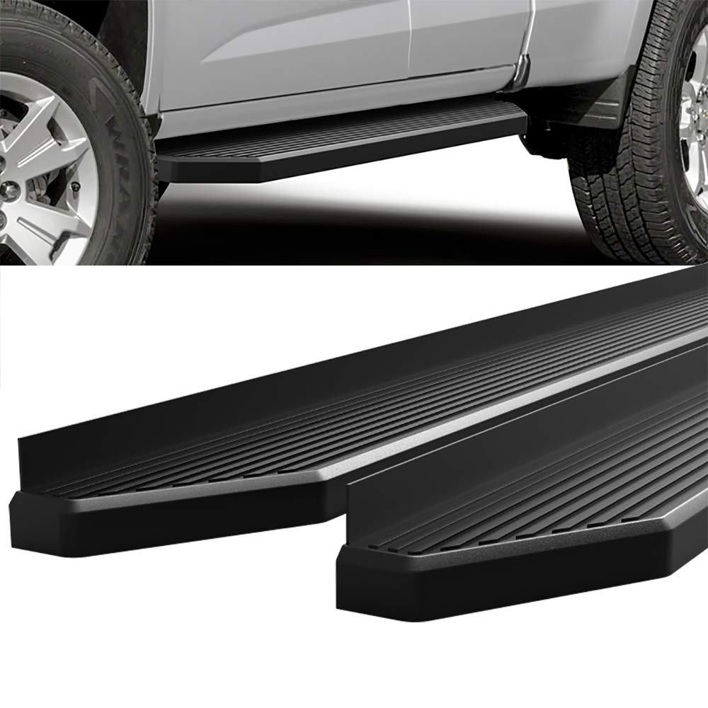 Hd Ridez Flat Style Running Board Black Compatible With Chevy Colorado Gmc Canyon 2015-2024 Extended Cab (Nerf Bar Side Steps Side Bars)