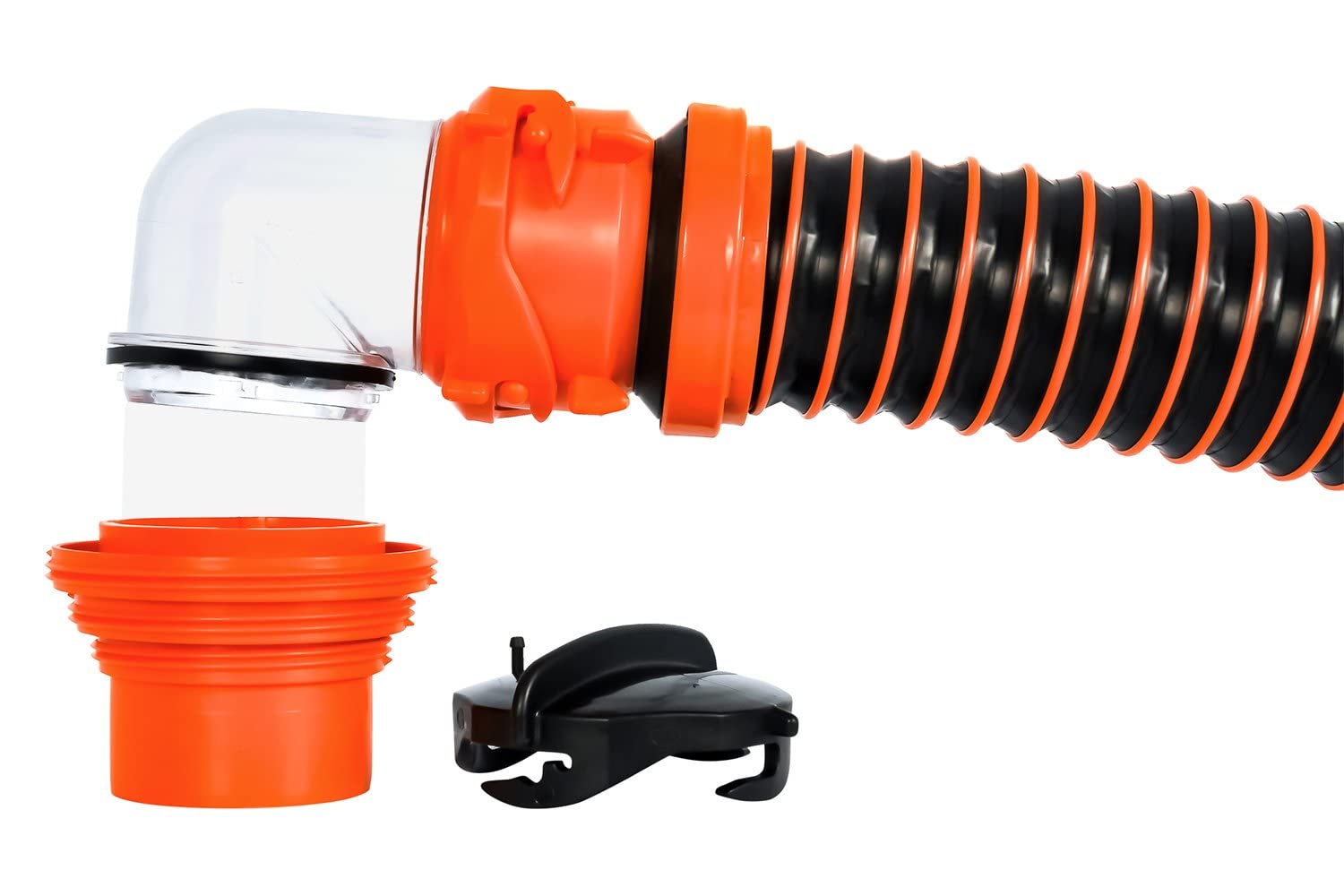 Camco Manufacturing 39861: Rhinoextreme 15' Sewer Hose Kit W/Swivel Fit, 4-N-1, Elbow, Caps