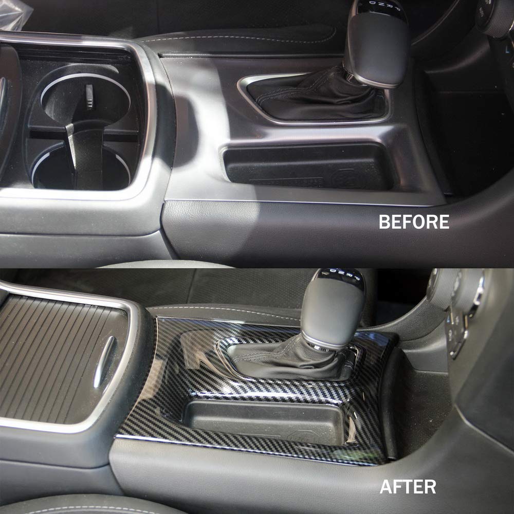 Crosselec Carbon Fiber Central Control Gear Shift Panel Trim Fit For Dodge Charger 2015+ (Black)