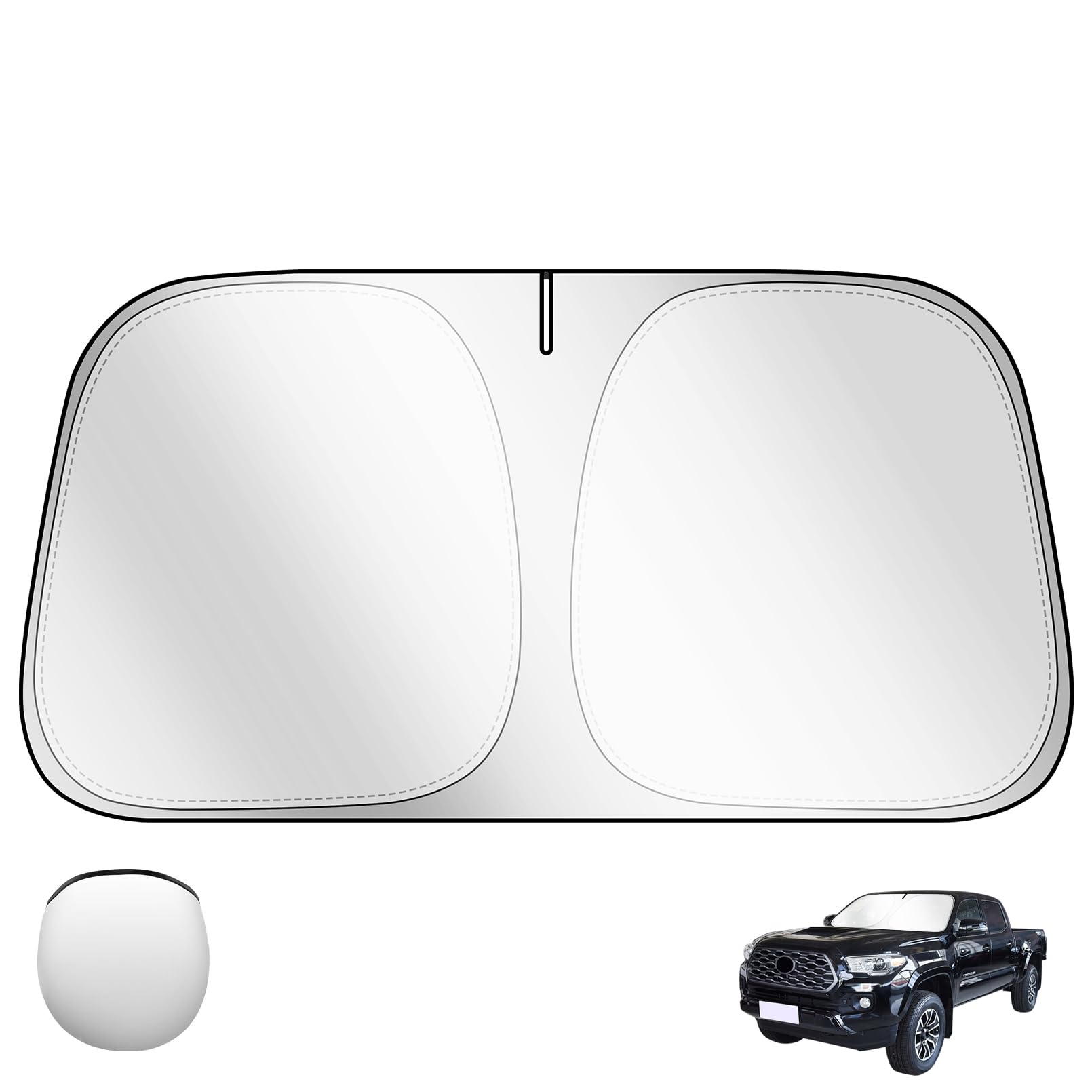 Kboise 2025 Upgrade Professional Windshield Sun Shade For Toyota Tacoma 2016-2025, Innovative No-Light-Pass Technology For Maxim