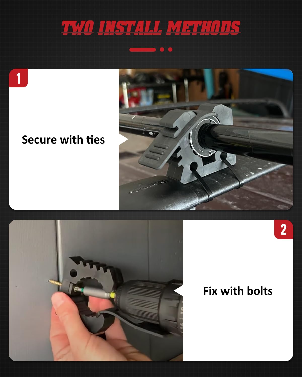 ADTOPI Overlanding Shovel Holder Quick-Release Clamp Mount for 1-1/7'' to 1-3/7'' Diameter Tools and Equipment for Home, Off-roa