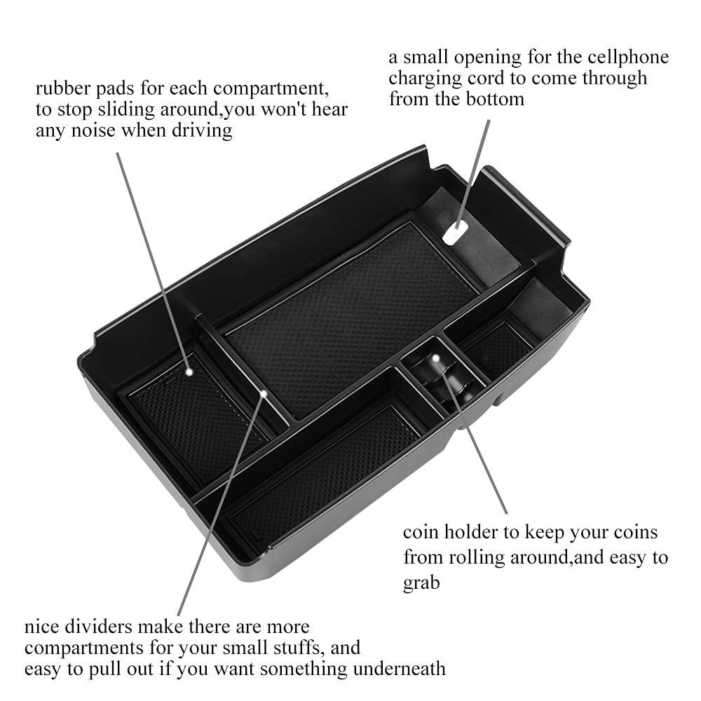 Vesul Center Console Organizer Compatible With Bronco Sport 2021-2025 Ford Escape 2020-2025 Storage Tray Abs Insert Organizer Glove Pallet Storage Console Separation