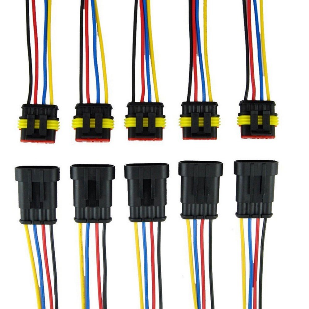 Zytc 4 Pin Way Car Waterproof Wire Connector Plug Auto Electrical Wire Connectors Awg Terminal Pack Of 5