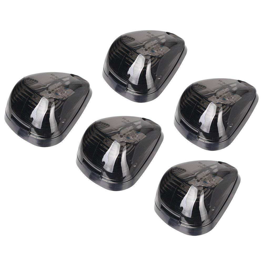 5Pcs Smoke Lens With White Led Cab Roof Marker Lights, Roof Top Lamp Running Light Replacement Compatible With Ford 1999-2016 E,