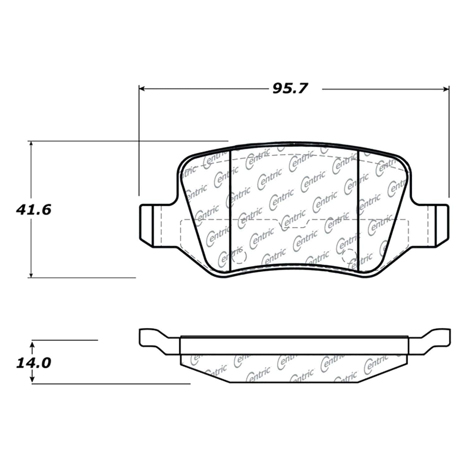 Centric (104.13580) Posi Quiet Brake Pad, Metallic