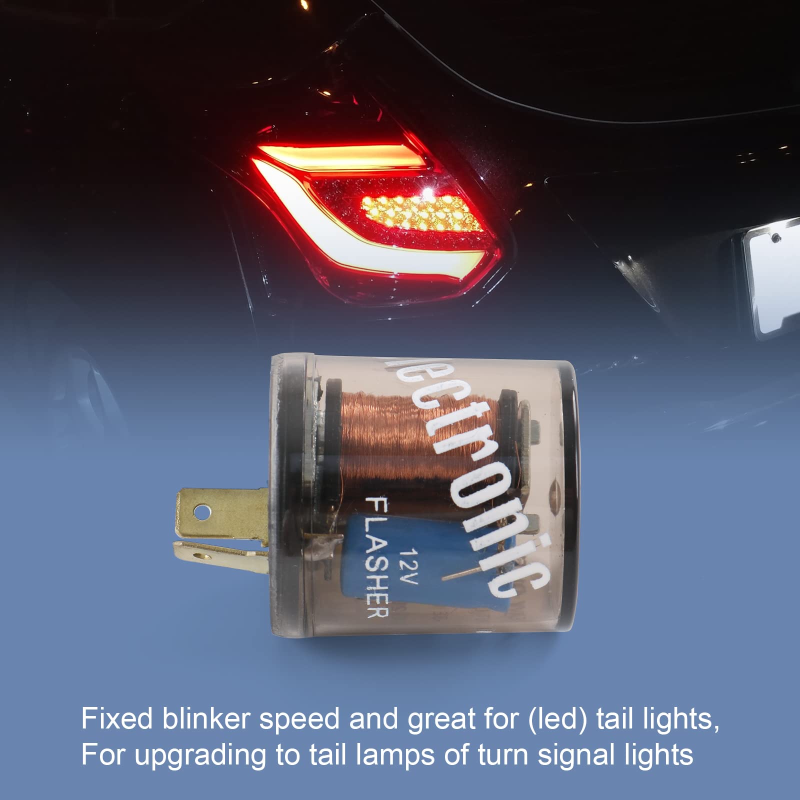 LDMINDA 2 Pin Electronic LED Flasher Relay 12V LED Turn Signal Light Blinker Relay Electronic Turn Signal Flasher Relay 2 Prong