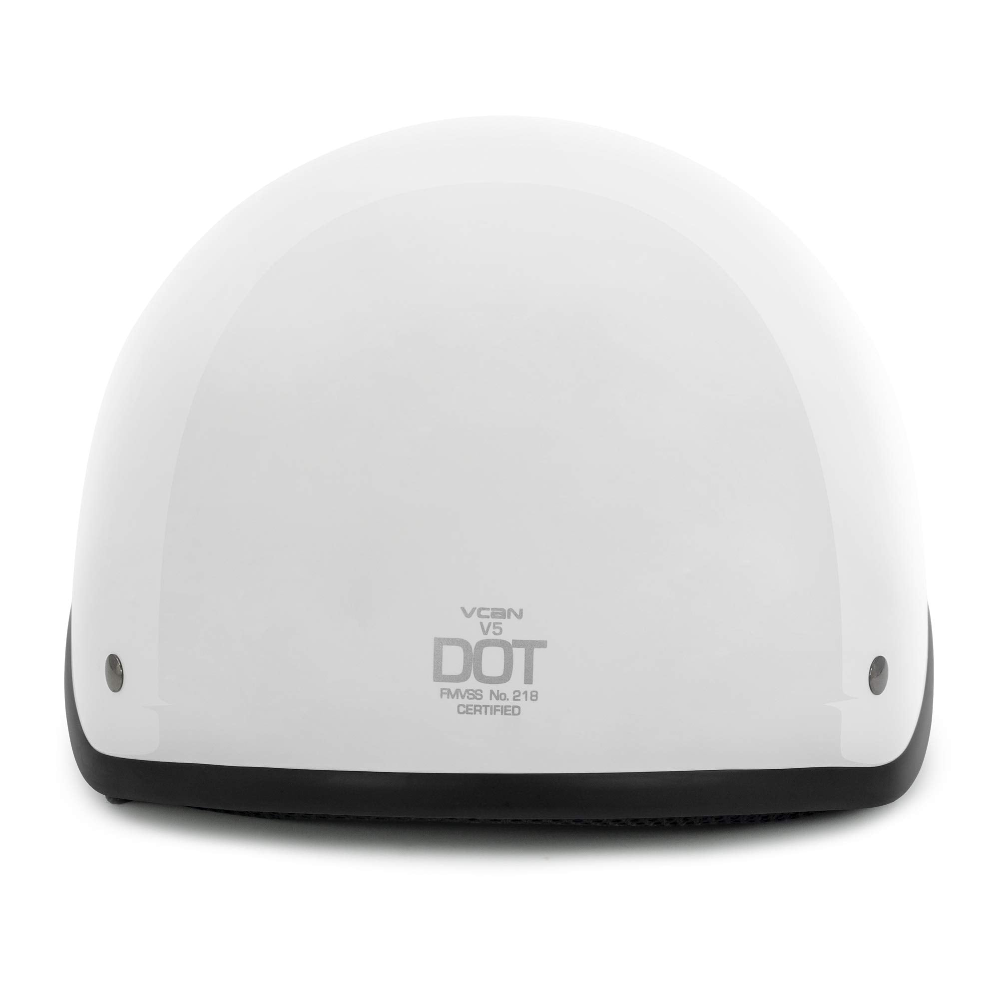 Vcan Cruiser Gloss White Motorcycle Half Helmet (X-Large)