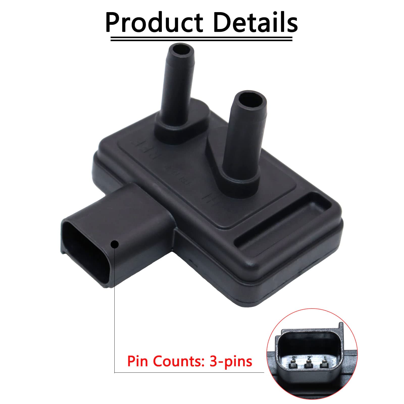 Kejsted Egr Valve Pressure Feedback Sensor Dpfe4 4U7Z-9J460-Aa Compatible With Ford F150 Mustang Escape Ranger Focus F250 Windstar Explorer Sport Trac Mazda Mercury Lincoln Town Car Vp17T 4U7Z9J460Aa