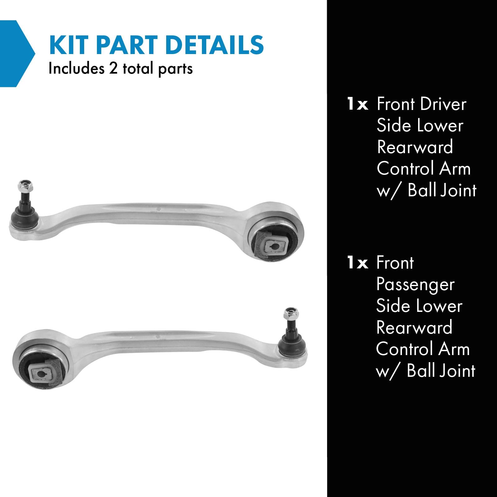Trq Front Lower Control Arm With Ball Joint Set Compatible With 2004-2010 Audi A8 Quattro 2007-2009 S8 2004-2006 Volkswagen Phae
