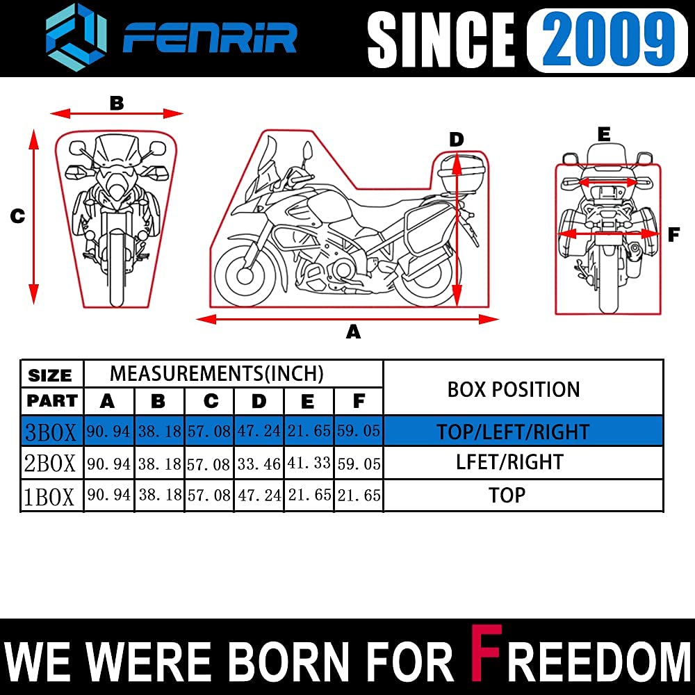 Fenrir 420D 90''Inch Motorcycle Cover Waterproof Outdoor Storage For Bmw R1300Gs R1250Gs Ktm 1290Super Adventure Honda Africa Tw