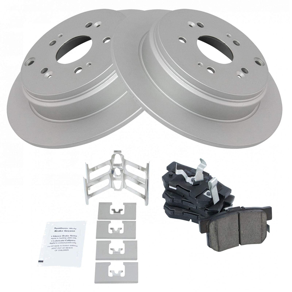 Trq Rear Brake Pad & Rotor Kit Brake Pads Brake Rotor Ceramic Premium G-Coated Compatible With 2010-2018 Acura Rdx 2005-2016 Hon