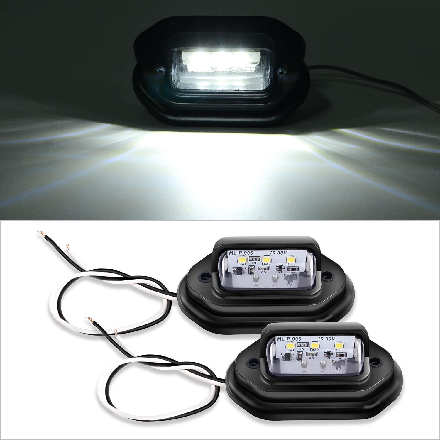 Nilight 2Pcs 12V Led License Tag Light Convenience Courtesy Door Step Lights Waterproof Rainproof Dome Cargo Under Hood Legal Fo
