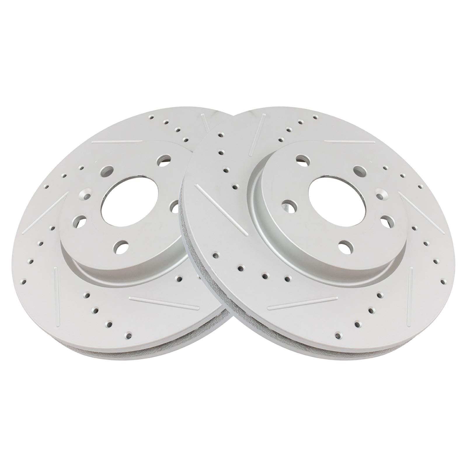 Trq Front Performance Brake Rotor Drilled Slotted Pair Set For 9-5 / Allure/Camaro/Equinox/Impala/Lacrosse/Malibu/Malibu Limited
