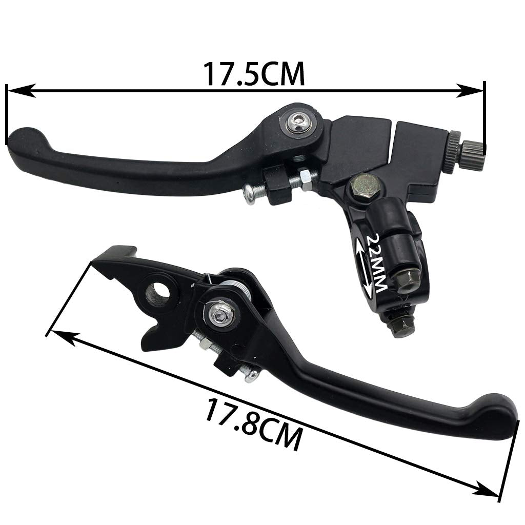 CNCMOTOK Black Folding Aluminum Clutch Brake Lever for 22mm 7/8 inch Handlebar 110cc 125cc 140cc TTR 125cc SSR Xmotos Apollo 125